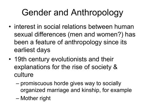 Gender And Anthropology