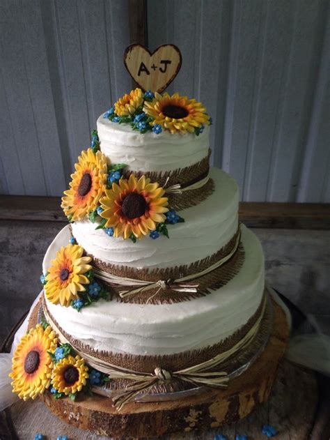 48 Wedding Cake With Sunflowers