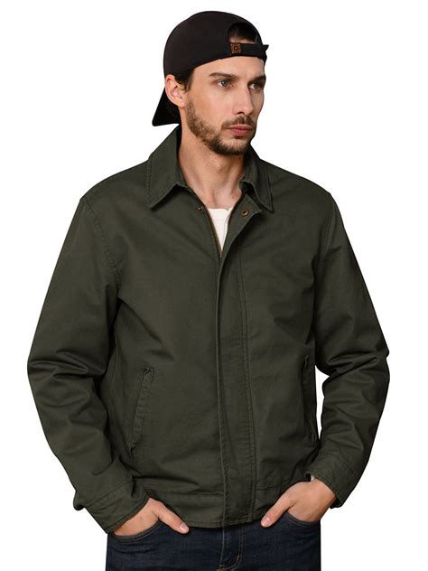 Mens Canvas Utility Work Wear Lightweight Casual Military Jacket Wenven