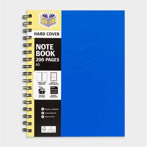 Spirax No511 A5 Hard Covered Notebook 200 Page Blue Officeworks