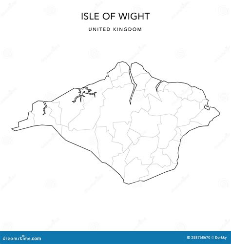 Administrative Map Of The Isle Of Wight As Of 2022 Vector