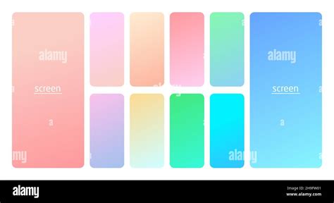 Pastel Gradient Smooth And Soft Vibrant Color Background Set Stock