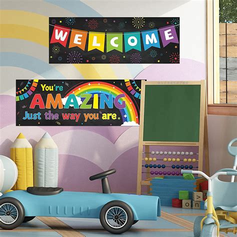 Buy 2 Pack Motivational Classroom Decorations Welcome Banner Posters For Teachers Positive