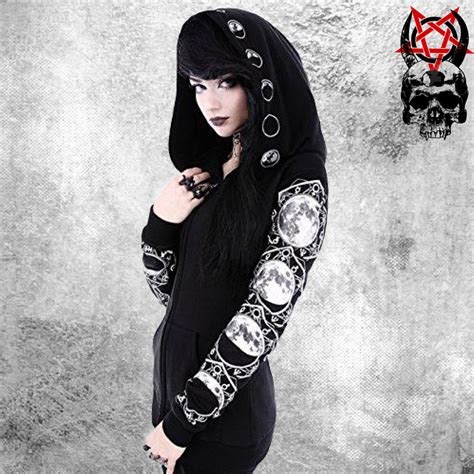 Lunar Hoodie Blouse With Moon Phases Prints Made Of Very Thick