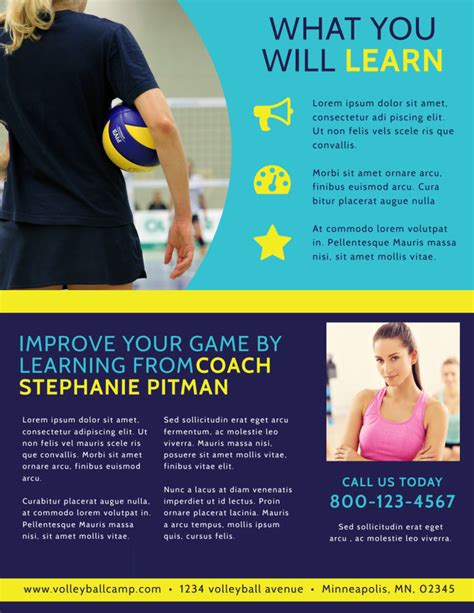 Volleyball Camp Sign Up Flyer Template Mycreativeshop