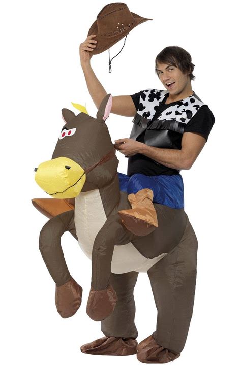 Inflatable Ride On Horse Dress Up Mens Ride Em Cowboy Costume