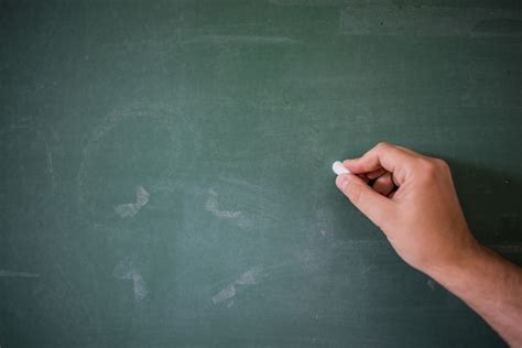 Blank Blackboard Chalkboard Hand Writing On Green Chalk Board