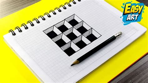 Easy Art Dibujos 3d Ilusion Optica 🟢 Como Dibujar Cuadros Cubos 3d