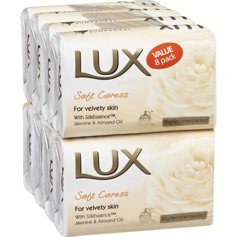 Lux Velvety Skin Bar Soap Soft Caress 8x85g Woolworths