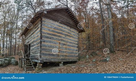 Nineteenth Century Log Cabin In The Appalachians Mountains Stock Photo