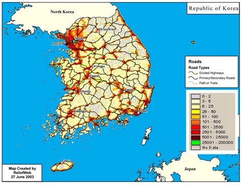 Korea Population Density Map