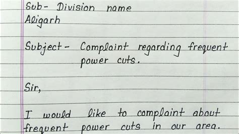 Complaint Letter To Sdo About Power Cuts In English Youtube