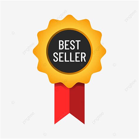 Best Seller Vector Badge With Red Ribbon Certificate Guarantee