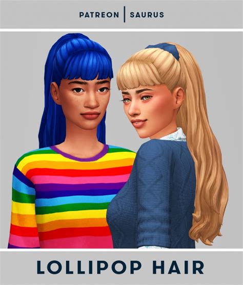 Lollipop Hair V2 At Saurus Sims Sims 4 Updates Gambaran