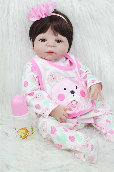 Buy 55cm Full Silicone Body Reborn Girl Baby Doll Toys