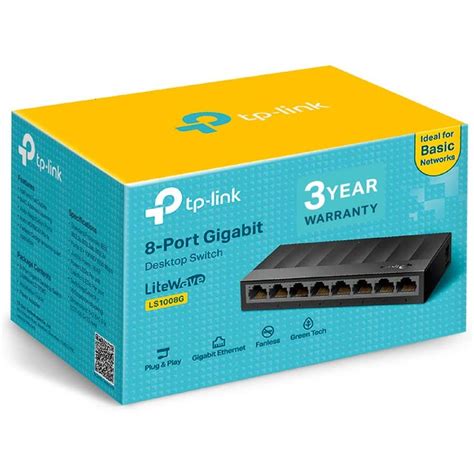 Tp Link Ls 1008g 8 Port Desktopwallmount Gigabit Ethernet Switch Ls