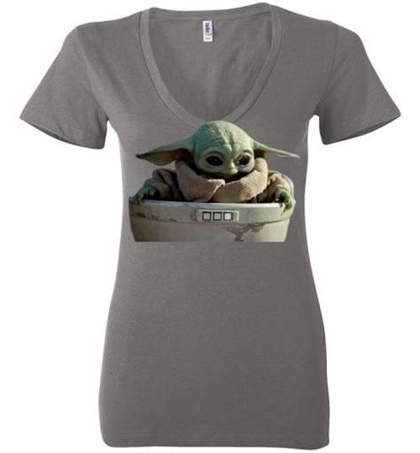 Baby Yoda Costume T Women V Neck Shirt Baby Yoda Costume Yoda