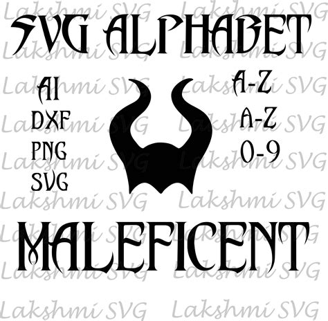 Maleficent Font Svg Maleficent Letters Svg Maleficent Alphabet Svg