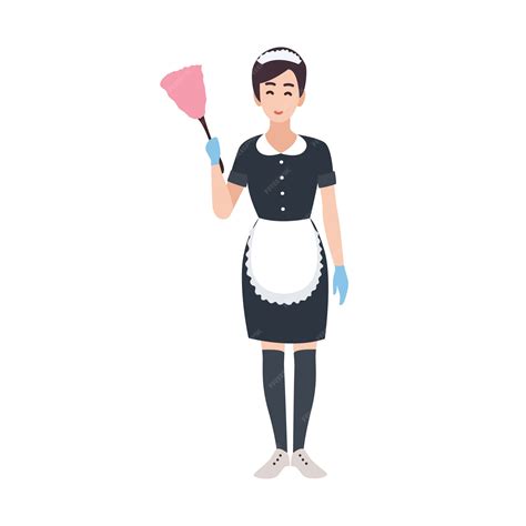 Premium Vector Happy Housemaid Maid Housekeeping Or House Cleaning