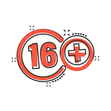 Sixteen Plus Icon In Flat Style 16 Vector Illustration On White