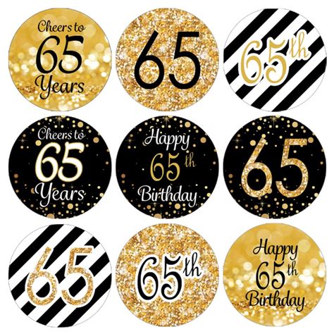 65th Birthday Decorations Black And Gold 65th Birthday Party Etsy