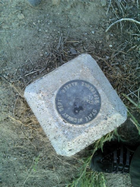Geodetic Marker On Cement Pillar Surveying Equipment Means Of