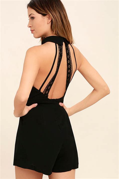 Chic Black Romper Sleeveless Romper Backless Romper 52 00 Lulus