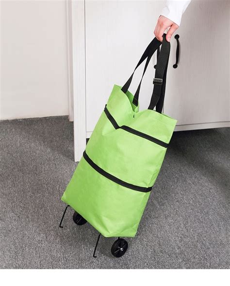 Folding Shopping Pull Cart Trolley Bag With Wheels Foldable Shopping B