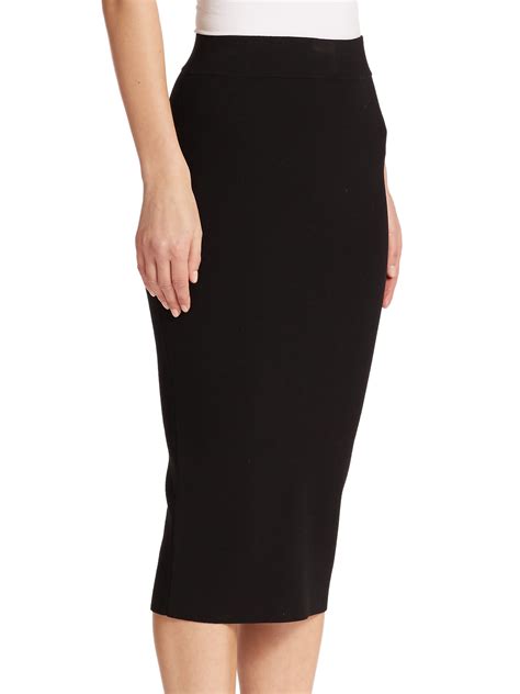 Lyst Milly Fitted Pencil Skirt In Black