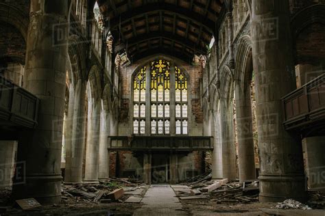 Interior View Of Abandoned Church In Gary Indiana Stock Photo Dissolve