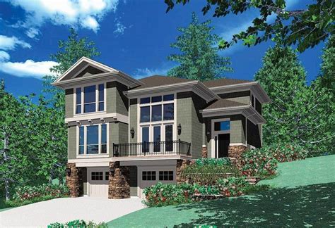 Plan 6924am For A Front Sloping Lot Contemporary House Plans