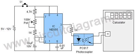Simple Stop Watch Project Using 555 Ic Circuit Diagram