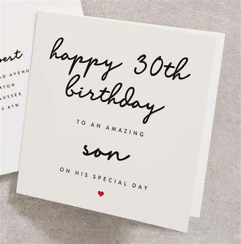 30th Birthday Card For Son Happy 30th Birthday To An Amazing Etsy