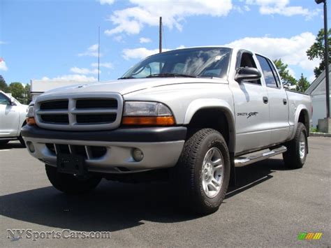 2001 Dodge Dakota Sport Quad Cab 4x4 In Bright Silver Metallic 206453