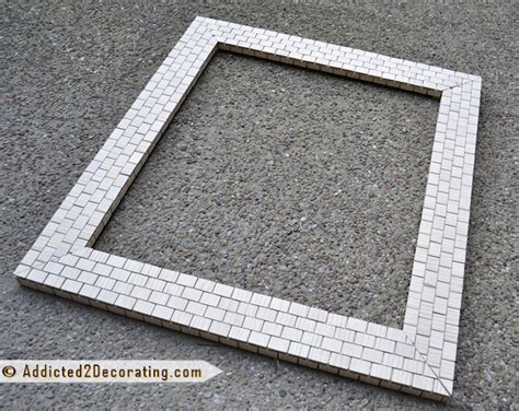 I cut my sheet into strips of 3. Bathroom Makeover Day 13: Mosaic Tile Mirror, Part 2 (with ...