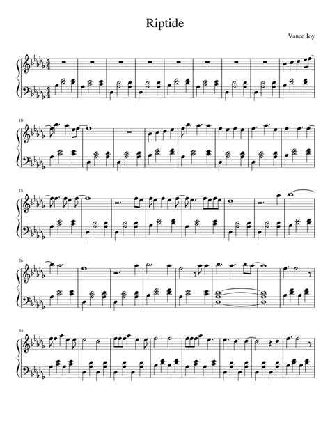 Riptide Sheet Music For Piano Download Free In Pdf Or Midi