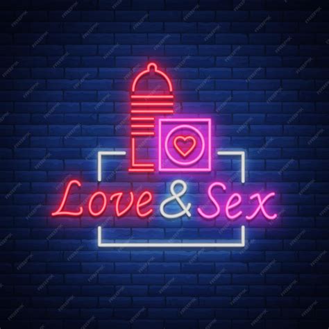 Premium Vector Sex Shop Is A Neon Sign Logo Vector Illustration Love Sex Bright Neon Sign