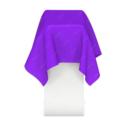 premium photo presentation pedestal covered with purple cloth