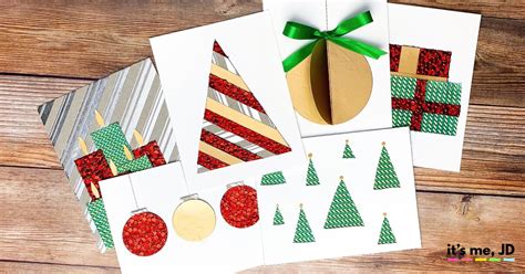 Easy Diy Christmas Cards Using Patterned Paper Its Me Jd