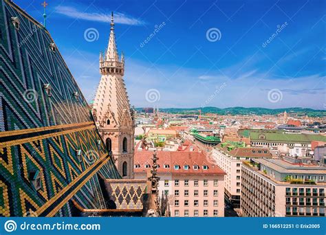 Cityscape With Stephansdom Church In Old City Center In Vienna Stock