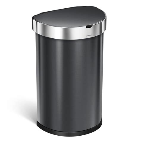 Black Stainless Steel Kitchen Trash Can