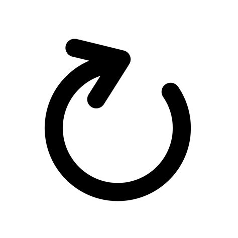 Clockwise Arrow Icon Black Curved Circular Arrow Indicating Circular