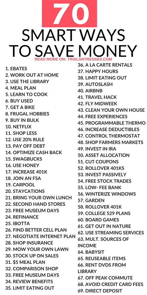 70 Smart Ways To Save Money Artofit