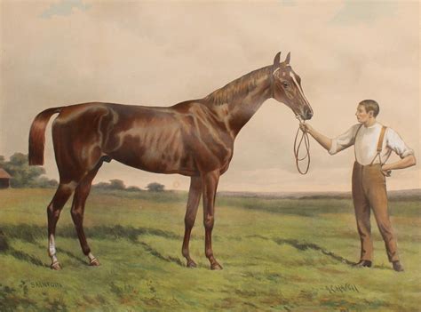 Antique 1890 Chromolithograph Of Sainfoin Winner Of The Derby Stakes