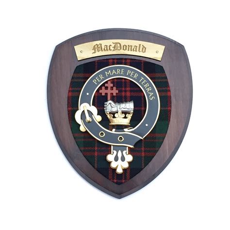 Scottish Clan Crest And Tartan On Wood Base The Celtic Knot