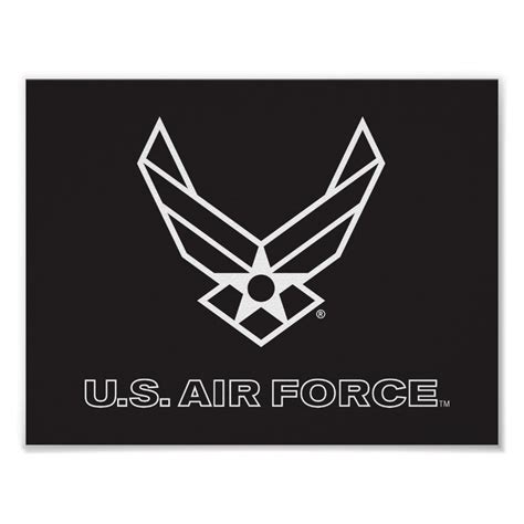 Small Black Air Force Logo With Outline Poster Size Gender