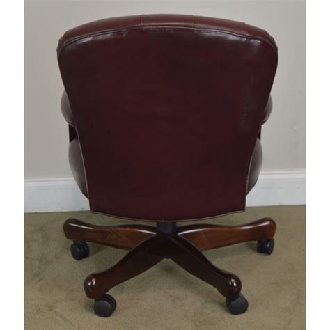 This big & tall black leathersoft upholstered. Oxblood Red Leather Tufted Chesterfield Style Executive Office Desk Chair (E) | Chairish