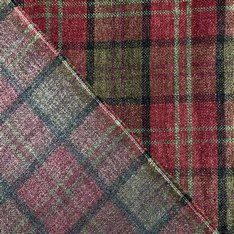 Heavy Weight Plaid Chenille Check Tartan Thick Strong Upholstery Fabric