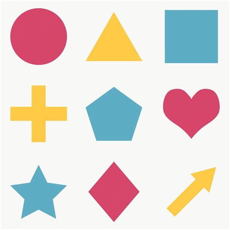 Colorful Flat Geometric Shapes Set Transparent Png Free Image By