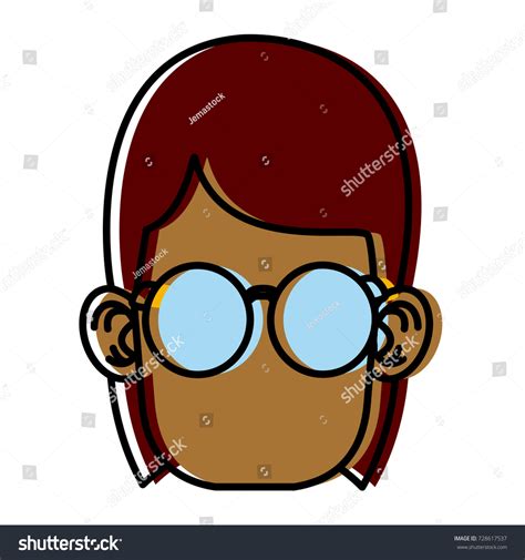 Cute Girl Glasses Cartoon Stock Vector Royalty Free 728617537 Shutterstock